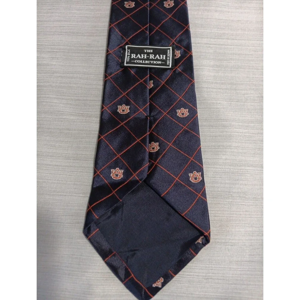 Auburn University AU All Over Print 100% Silk Neck Tie By Rah Rah Made In USA